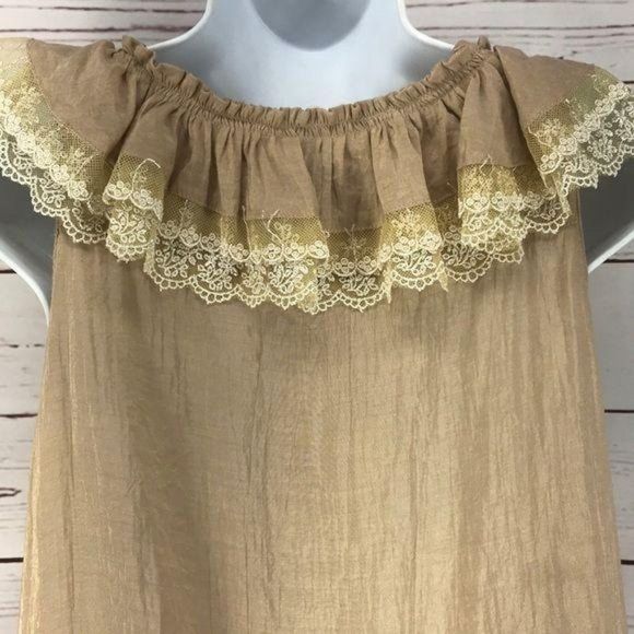 Gracia Girl’s Tan Sleeveless peasant large Dress - Picture 5 of 7